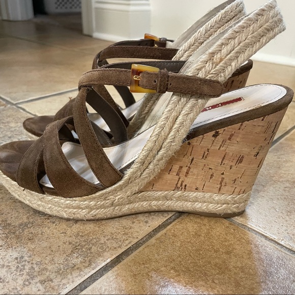 Brown wedge sandals - Picture 2 of 5